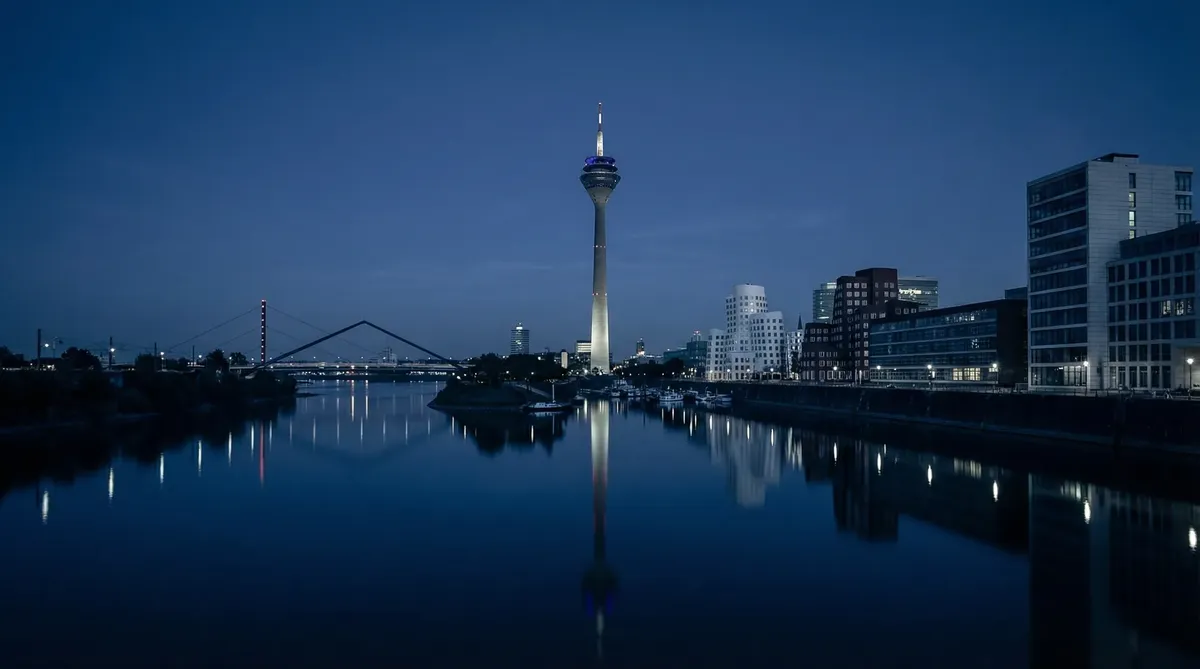 Medienhafen Düsseldorf mit Rheinturm