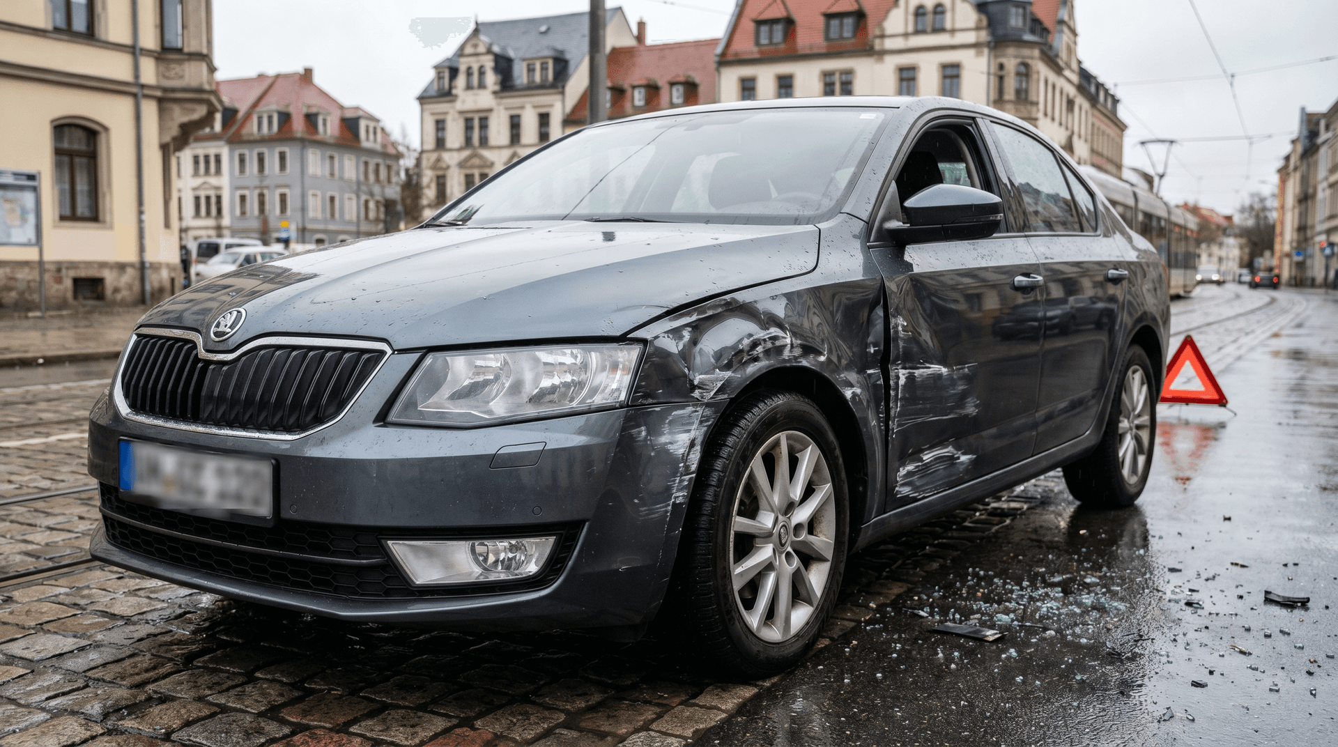 Unfallschaden an Fahrzeug – typischer Lackschaden nach Verkehrsunfall in Lüdenscheid
