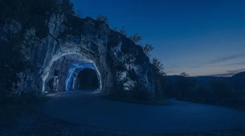 Dechenhöhle Iserlohn zur blauen Stunde